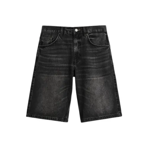 ZARA Мужские джинсовые шорты черного цвета