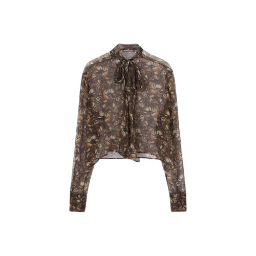 ERMANNO SCERVINO Шифон Рубашка Женская Какао