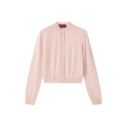 GUCCI SS25 Кашемир Свитер Женский Светло-Розовый