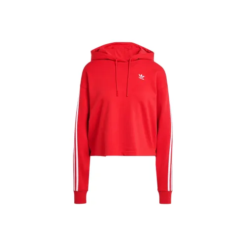 Adidas Originals ADICOLOR 3 STRIPES SHORT Толстовка Толстовка Женские Красный