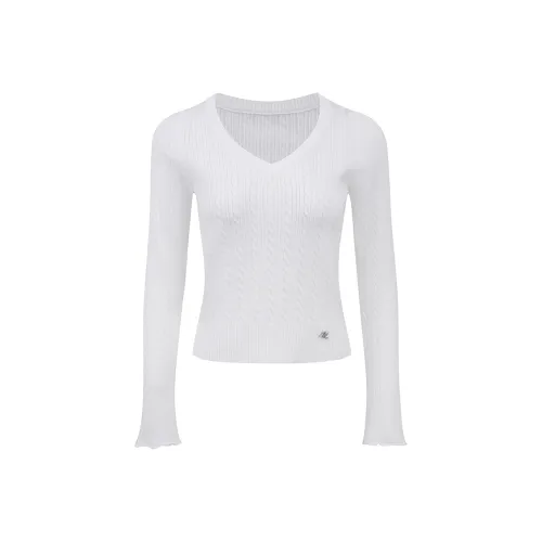 Ariseism Slim Fit V-Neck Трикотаж Осенний Новинка Внутренний Свитер Основа Топ Женский