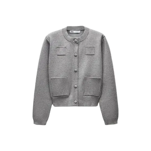 ZARA Зебровый принт Серый Женские Куртки