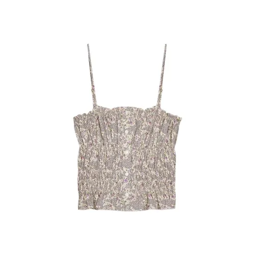 ZARA Топ на бретелях Женский Светло-фиолетовый Белый