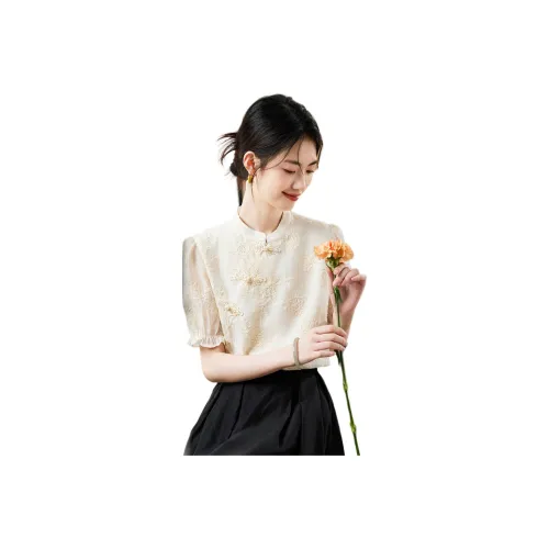 XINFEIYU Абрикос Женские Рубашки