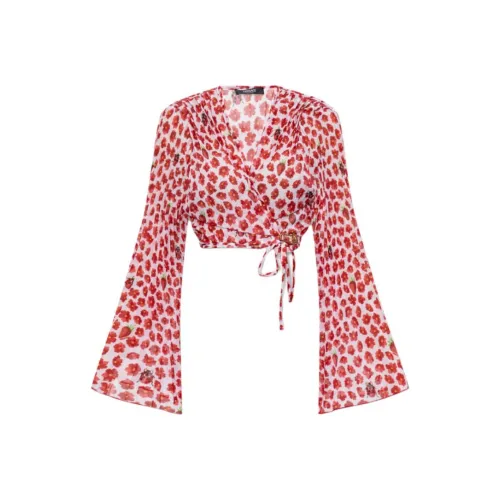 VERSACE Женские рубашки красного цвета