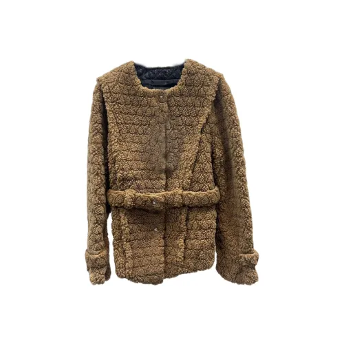 CHANEL Куртки и Пальто Женские Коричневый