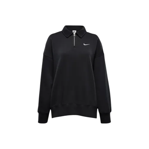 nike Sportswear Phoenix Fleece Поло Женское Черное Холст