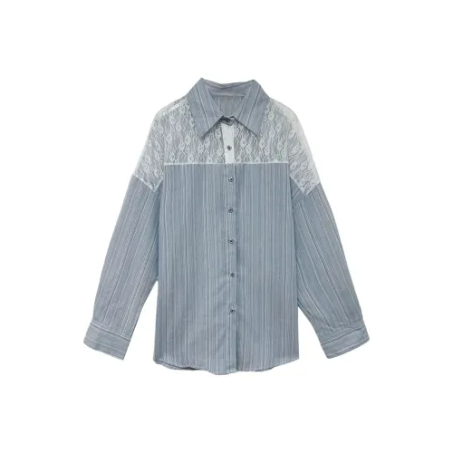 Icicofficial Женские рубашки с синим пэчворком