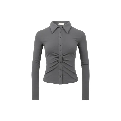 Поло Ice Cream And Whale Женское Серое