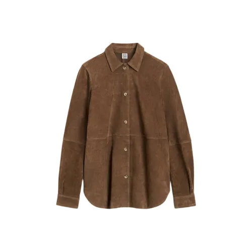 TOTEME SS24 Рубашка Женская Табак Коричневый