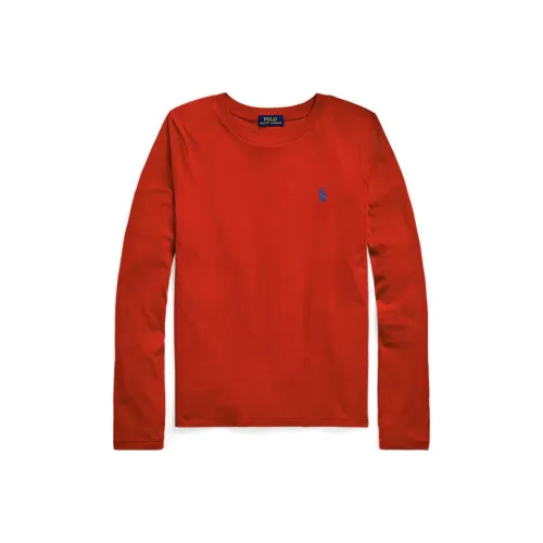 Polo Ralph Lauren Pony Embroidery Crew Neck Long Sleeved T-Shirt Women's Red