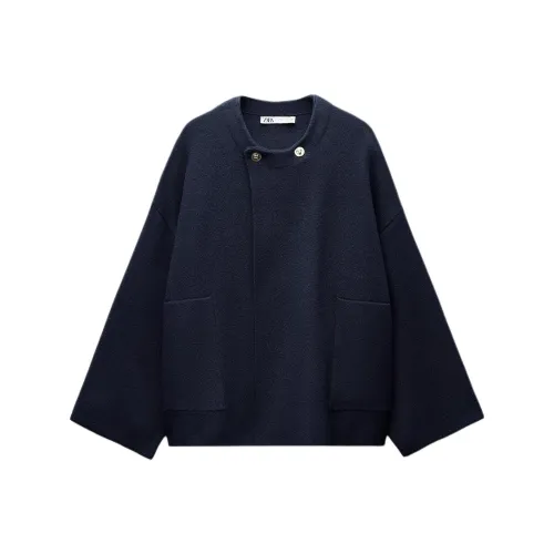 ZARA Морской синий Женские Куртки