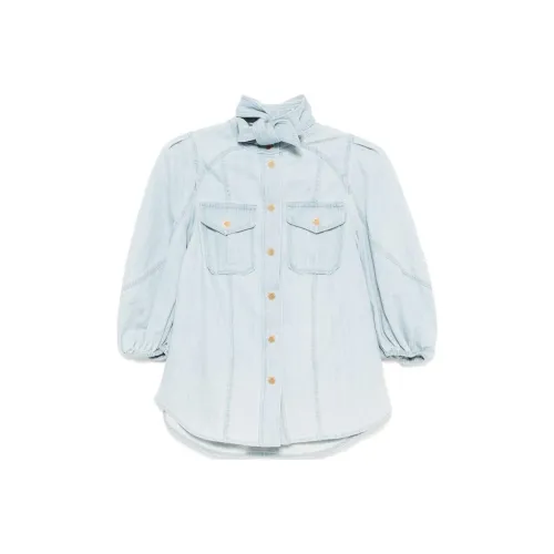 Zimmermann FW24 Рубашка Женская Небесно-Синий