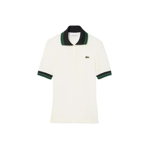 LACOSTE Поло Женское Белое Зеленое