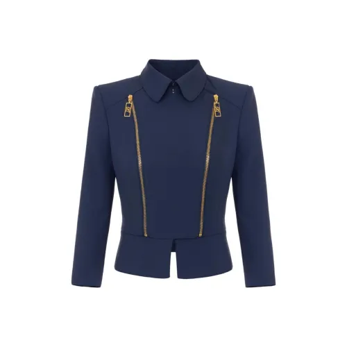 Elisabetta Franchi Темно-синие Женские Куртки