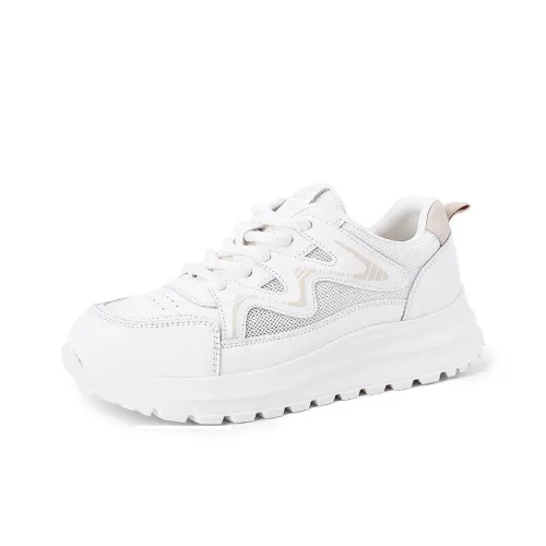 Spider King Дышащий Увеличение Высоты Низкий Топ Повседневный Женский Бежевый Абрикос