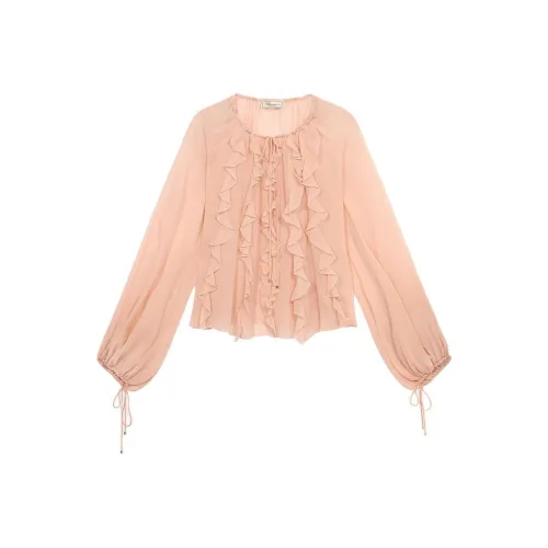 Blumarine Шифон Рубашка Женская Розовая