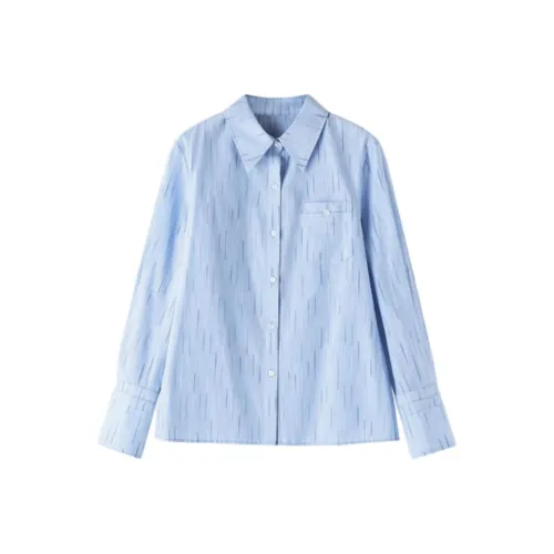 SHUXI Рубашка Женская Вечерняя Волна Синяя