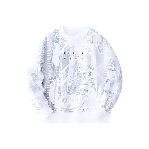 ANTA Variety Тренировки Коллекция Толстовка Женская Снежно-белая С принтом по всей поверхности