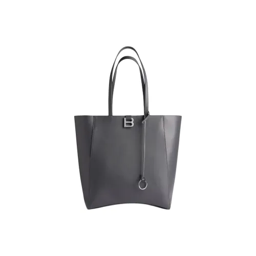 Balenciaga HOURGLASS Гладкая Телячья Кожа Тоут Сумка Сумка для покупок Сумка среднего размера Женская Серый