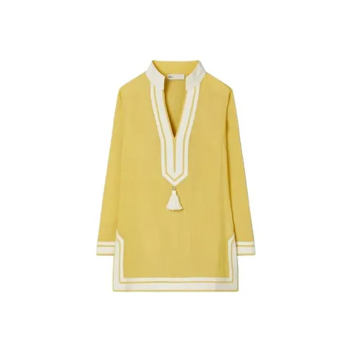 TORY BURCH Шелк и Вискоза Tory Tunic Рубашка Женская Желтая