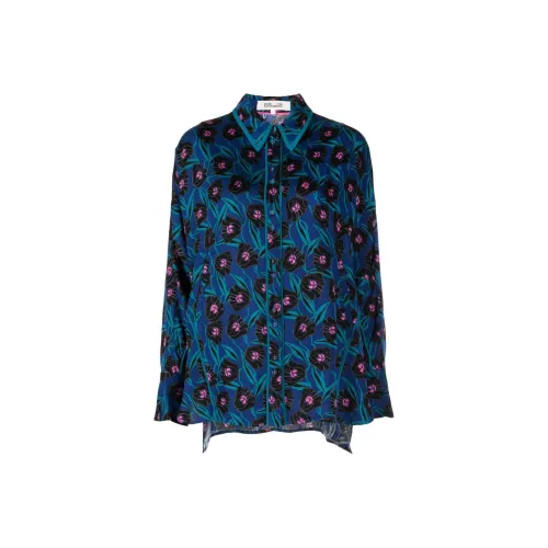 DVF Diane Von Furstenberg SS24 Рубашка Женская Синяя
