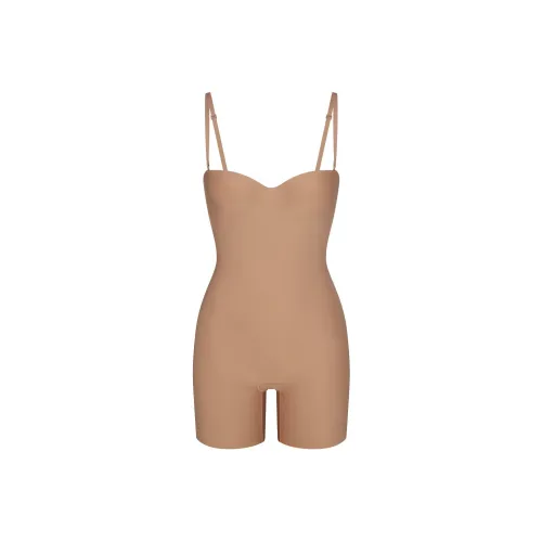 SKIMS UNDERWIRE MID Бедро BODYSUIT Комбинезон Женские Sienna Охра