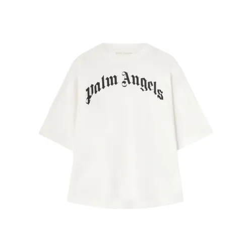 PALM ANGELS Т-рубашка с оборванным рукавом женская белая