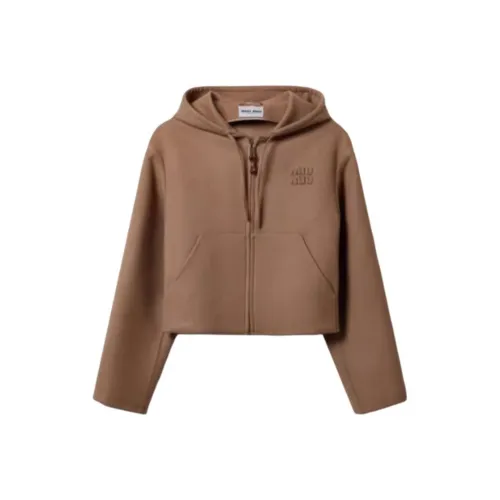 MIU MIU FW24 Куртки и пальто Женские Верблюжий коричневый