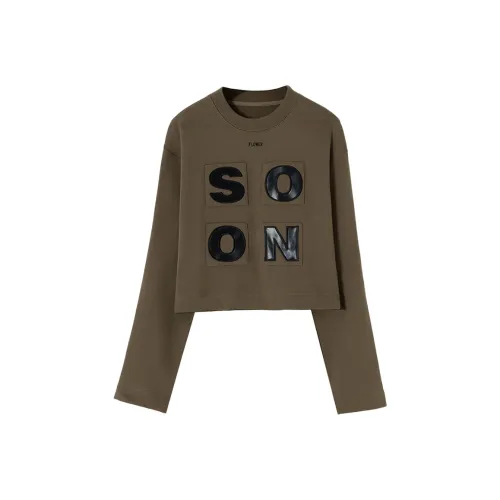 SOON FLOWER Весна-осень Свитшот Женские Кофе