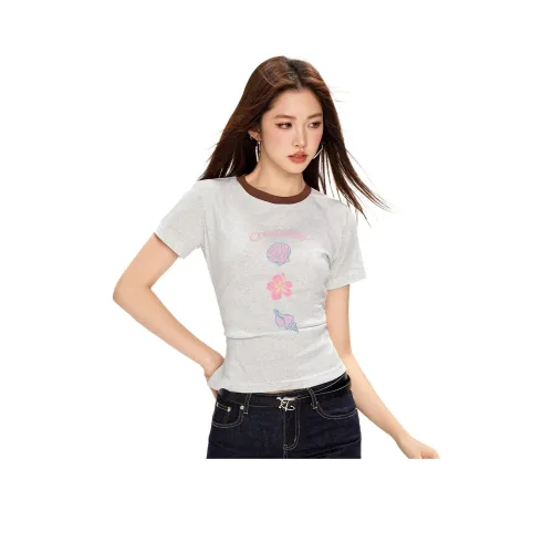 CHOCOOLATE T Рубашка Женская Белая Серый