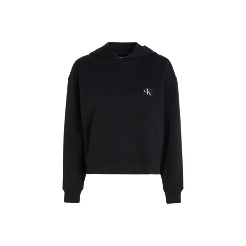 CALVIN KLEIN Cotton Terry Значок Толстовка Толстовка Женские Черный