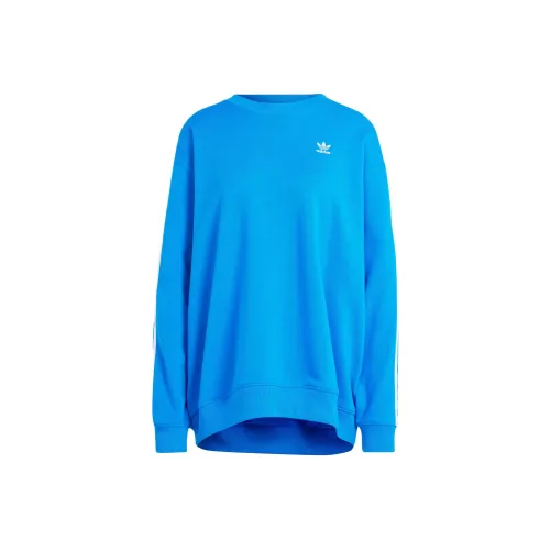 Adidas Originals 3 Stripes OVERSIZED CREW SWEATSHIRT Женские Синий