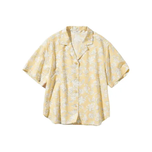 UNIQLO Рубашка Женская Абрикосово-желтая