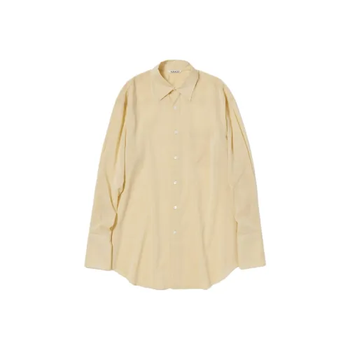 Auralee SS24 Рубашка Женская Светло-Желтая