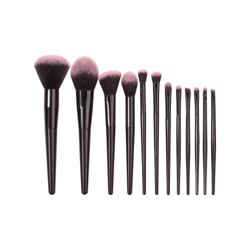 YOUYUYAN Черный Розовый Комплект Портативный Мягкий Флис Кисти для Макияжа Контуринг Мягкая Кожа Дружелюбный
