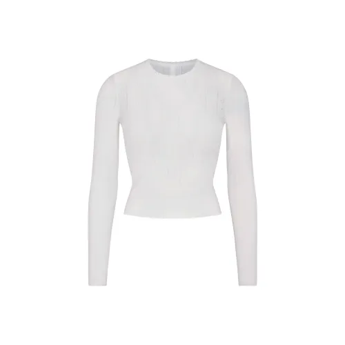 SKIMS FW24 Fake Day Collection Свитер POINTELLE LONG SLEEVE TOP Трикотаж Женский Мраморный Мраморный Цвет