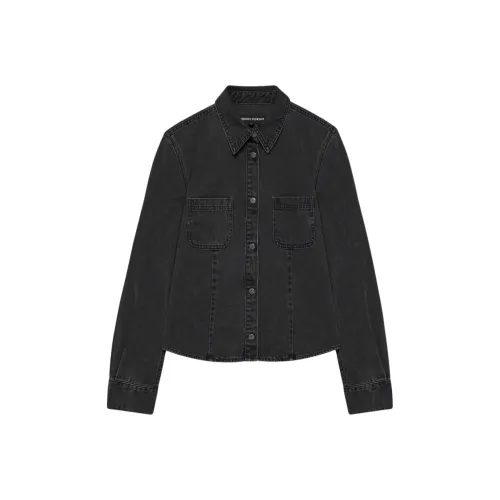 ARITZIA Деним FORUM 90-е Sculpt Деним Рубашка Женские Черный Eyeliner Черный Eyeliner Пен