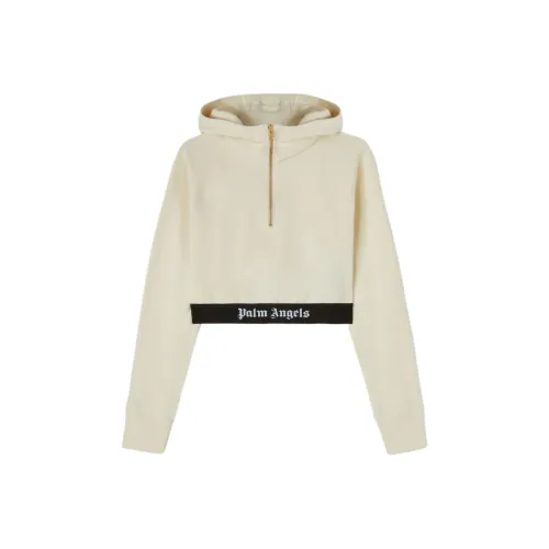 PALM ANGELS Логотип Лента Застежка-молния Толстовка Толстовка Женская Серый Белый