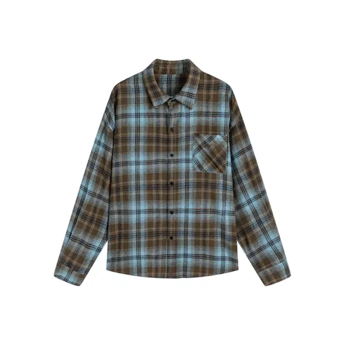 YEARNED Синий Коричневый Женские Рубашки