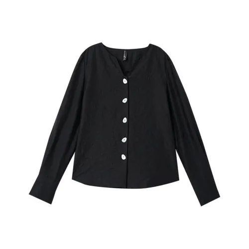 OUNIXUE Черные Женские Рубашки