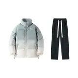 Комплект одежды (Абрикосовая хлопковая куртка + штаны с флисовой подкладкой, черного цвета)