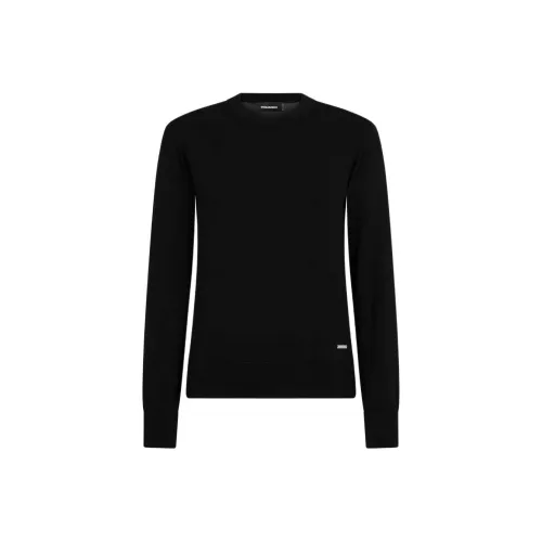 DSQUARED 2 Простой Вязаный Пуловер Толстовка Женская Черная