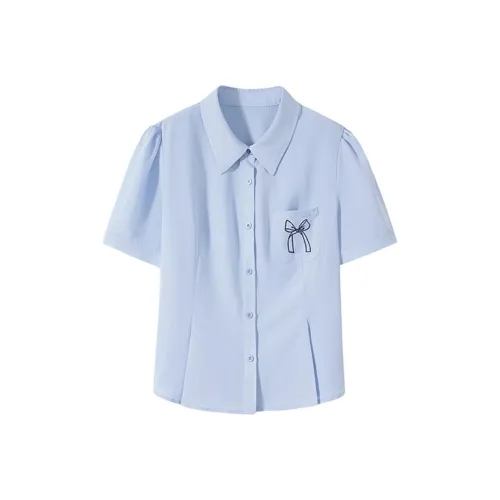 SHIRAN Ледяной синий Женские Рубашки