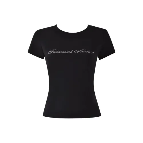 I.AM.GIA ODEZIA Топ с аппликацией ромба мягкий облегающий с короткими рукавами стандартный рубашка женский черный