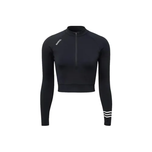 BARREL Resort Полузастежка Crop Rashguard Черный Свитшот Женские Черный