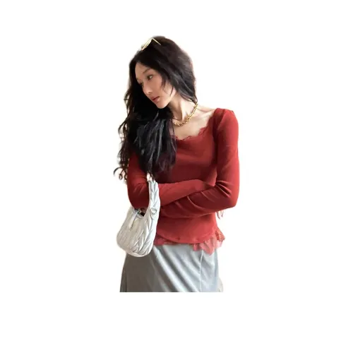 NANING9 Красный Женские T-рубашки