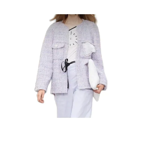 CHANEL Куртки и Пальто Женские Фиолетовые