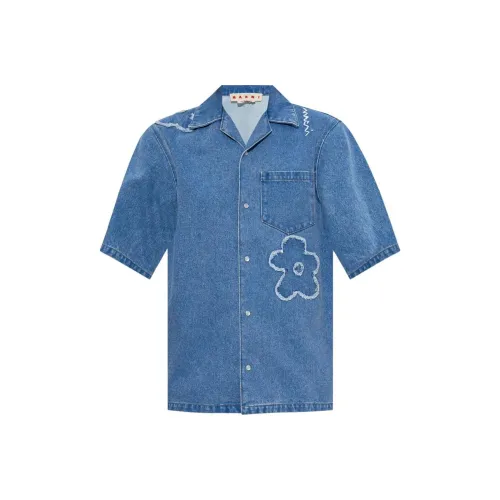 MARNI SS25 Рубашка Женская Светло-Синяя