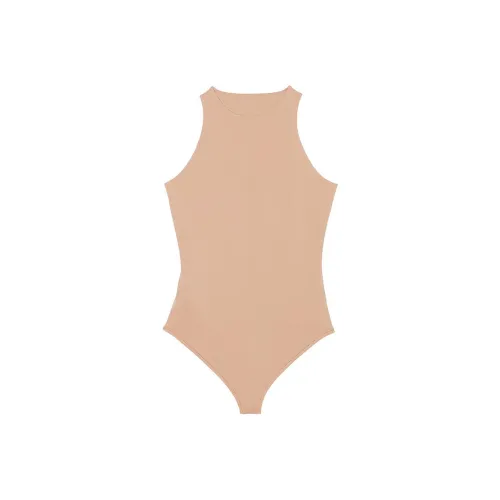 Victoria's Secret Розовый Основа Эластичный Высокий Воротник Комбинезон Пралине Комбинезон Женские Пралине